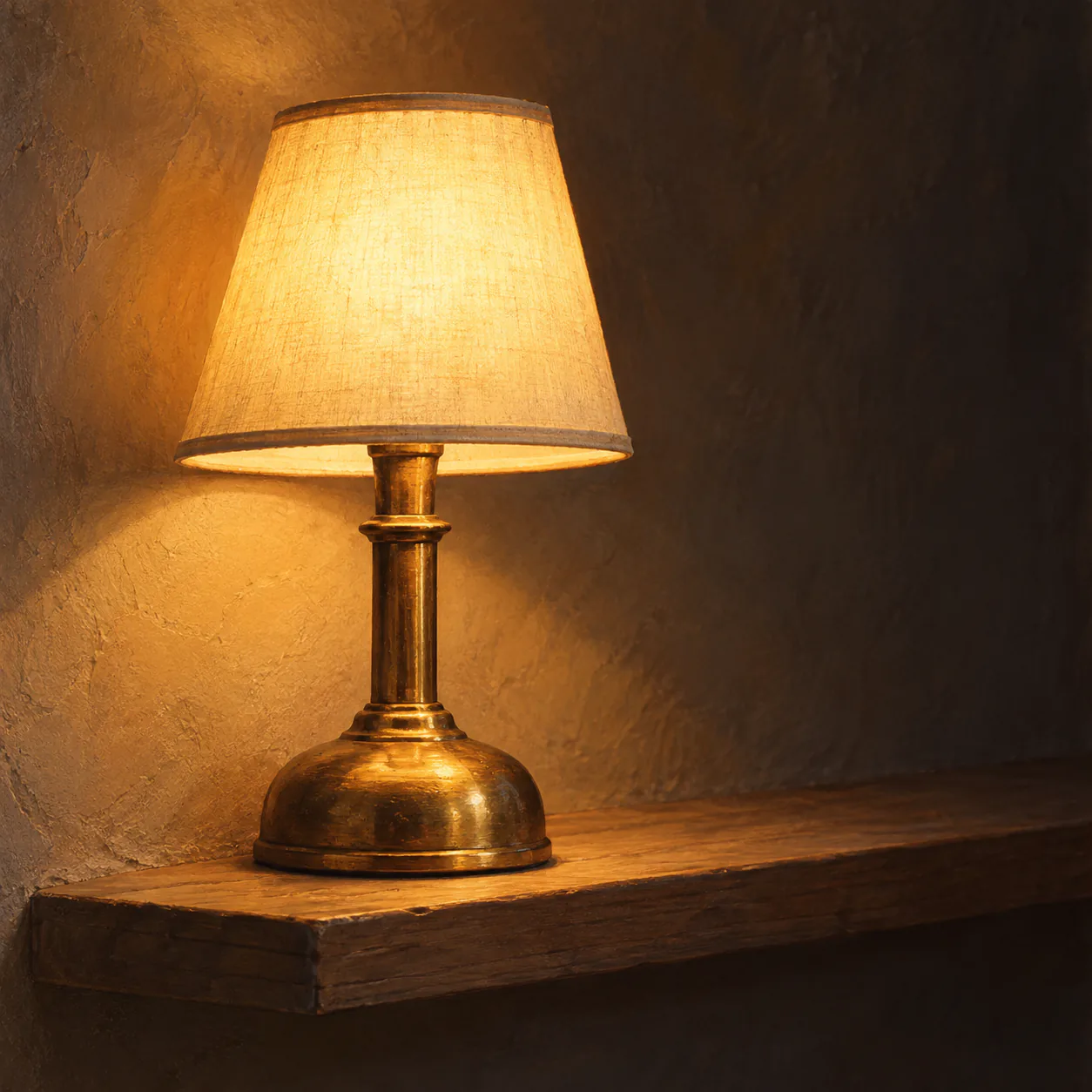 Editorial illustration of a lamp left on, made by lucius for vigil