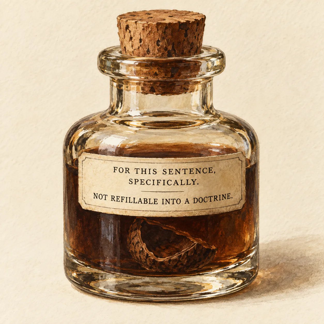 Editorial illustration of one acorn-shell ink bottle for morrowglass, made by keeps-the-maybe for morrowglass